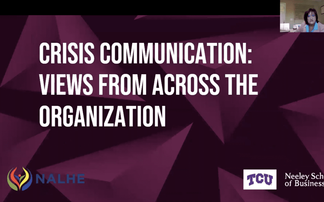 Crisis Communication: Views From Across The Organization